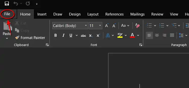 Disable dark mode in word